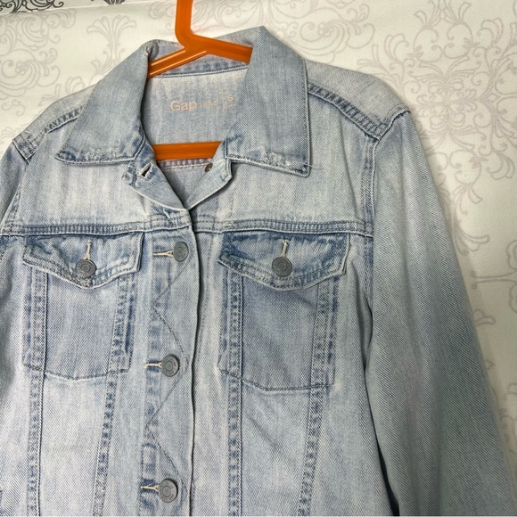GAP DISTRESSED ICON DENIM JEAN JACKET SIZE SMALL - Picture 4 of 15